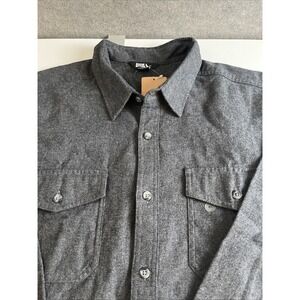 Eddie Bauer LS Eddies Field Flannel Gray Plaid Button Up Shirt Mens Extra‎ Large